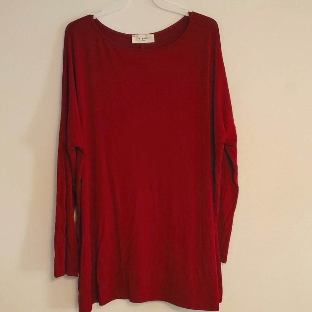A.gain Women's Crimson Long Sleeve Top